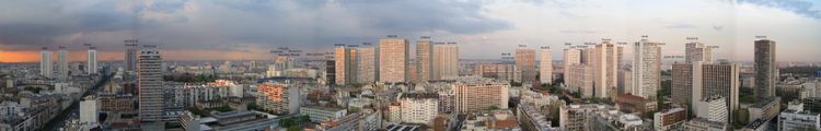 Panoramic view of the Paris 13th district.